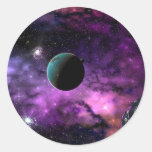 Planetary Space Round Stickers