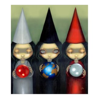Planetary Witches ART PRINT gothic witch lowbrow print