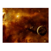 Planets in a nebula postcards