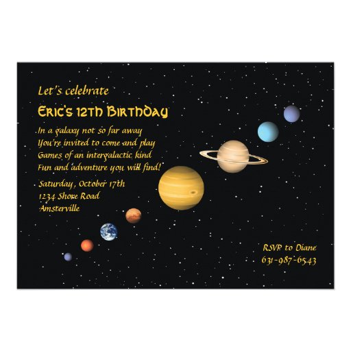Planets in Space Invitation