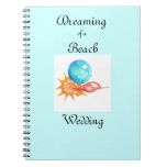 Planificador del boda de playa libros de apuntes con espiral