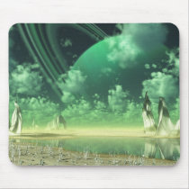 science fiction, alien, ringed planet, desktop wallpaper, Mouse pad with custom graphic design
