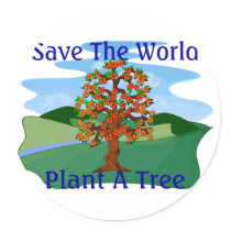 Plant A Tree Round Sticker