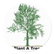 plant a tree round stickers