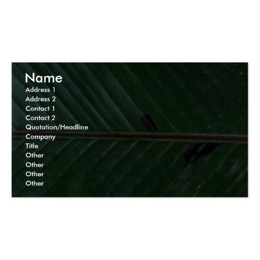 Plant Banana Up Business Card (front side)