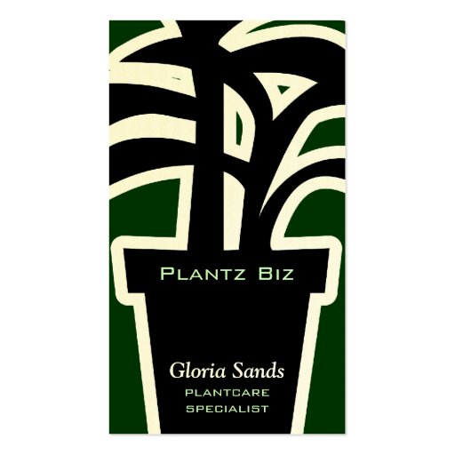 Plant Business Houseplants Horticulture Green Business Card Templates (front side)