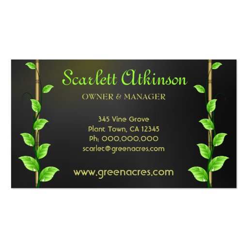Plant Nursery Business Cards Template (front side)