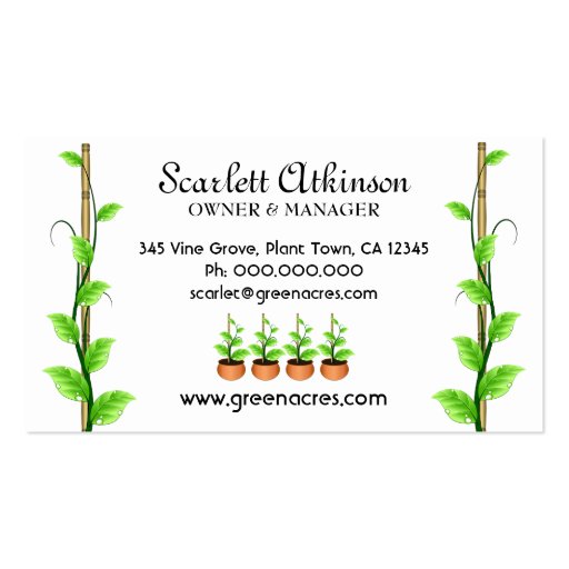 Plant Nursery Business Cards Template (back side)