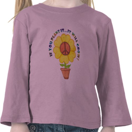 Plant Peace Kid's Long Sleeve T-Shirt shirt