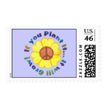 Plant Peace Postage Stamp by IArtist40 Plant Peace Postage Stamp