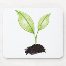 Plant ~ Seedling Green Earth Leaf & Root Seed Mouse Pads