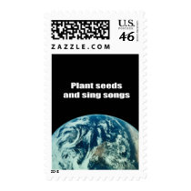 Plant seeds and sing songs - postage stamp