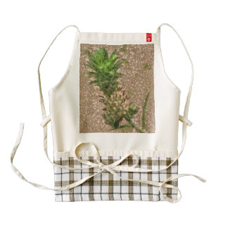 Plant slowly getting buried under stones zazzle HEART apron