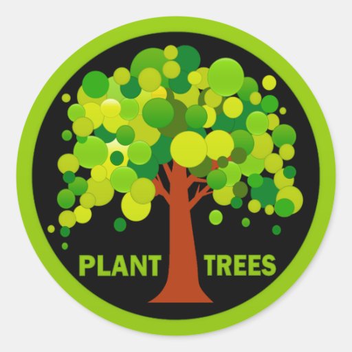 Plant Trees Classic Round Sticker Zazzle