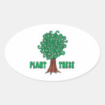 Plant Trees Oval Stickers