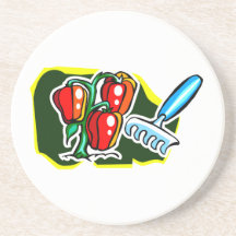 Planta de la pimienta con el gráfico del rastrillo posavasos para bebidas