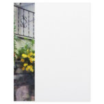 Planter With Yellow Flowering Cactus Personalized Letterhead