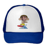 Plantilla cortada persona que practica surf de la  gorras de camionero