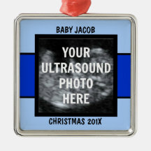 Plantilla de la foto del ultrasonido del bebé adorno de reyes