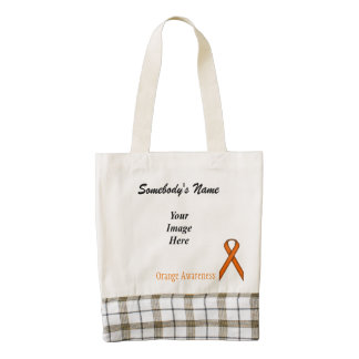 Plantilla estándar anaranjada de la cinta bolsa tote zazzle HEART