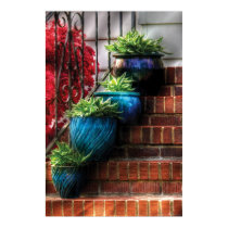 Plants - Four Blue Pots posters by suburbanscenes Plants - Four Blue Pots posters
