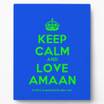 [Crown] keep calm and love amaan  Plaques
