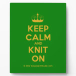[Knitting crown] keep calm and knit on  Plaques