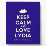 [Two hearts] keep calm and love lydia  Plaques