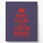 [Two hearts] keep calm, love justin beiber  Plaques