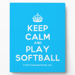 [Crown] keep calm and play softball  Plaques