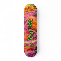 Plasma Fire Vortex (with text) skateboards