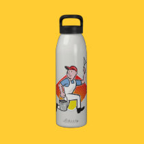 Plaster Masonry Worker Cartoon water bottles