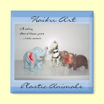 Plastic Animals Haiku Art Magnet