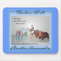 Plastic Animals Haiku Art Mousepad by Reflekshins Plastic Animals Haiku Art Mousepad