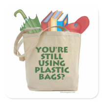 Plastic Bags Square Stickers