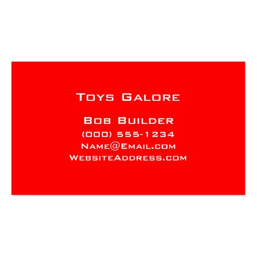 Plastic Building Block (Red) Business Card Template (back side)