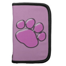 Plastic Dog Paws Traces Pawprints Pink, Black Planner