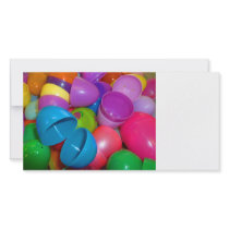 Plastic Easter Eggs Blue One Open Photograph Photo Greeting Card