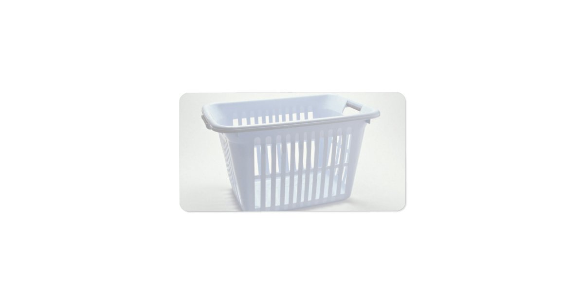 Plastic laundry basket Photo Label Zazzle