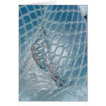 Plastic Wrapped Fishnet Legs Greeting Card