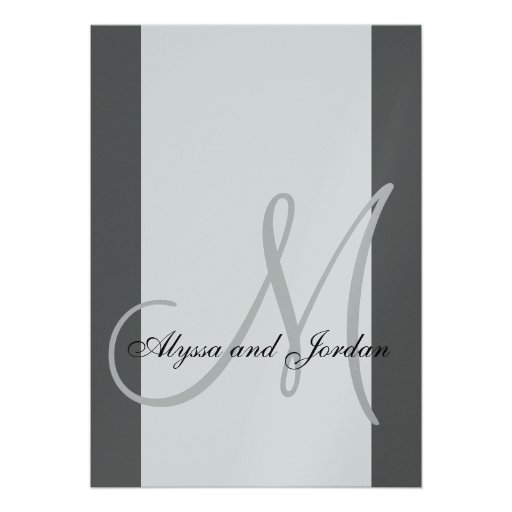 Plata metalizada del monograma de la invitación de