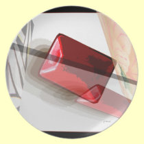Plate-Asian Red Enamel Bowl plates