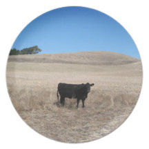 Plate: Cow in Field in Autumn