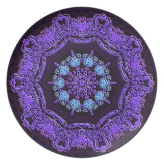 PLATE - Decorative pattern in Purples plate