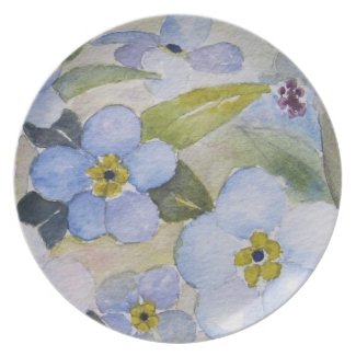 PLATE - Forget me not Watercolor plate