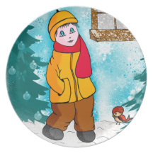 plate "merry christmas" children