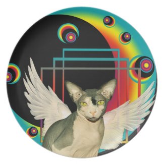 Plate | Sphynx Cat Angel with Orbs