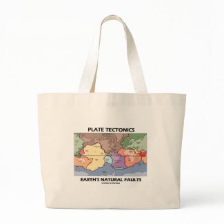 Plate Tectonics Earth's Natural Faults (World Map) bag