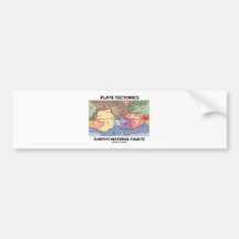 Plate Tectonics Earth's Natural Faults (World Map) Bumper Stickers