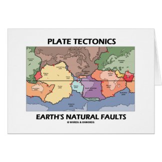 Plate Tectonics Earth's Natural Faults (World Map) card